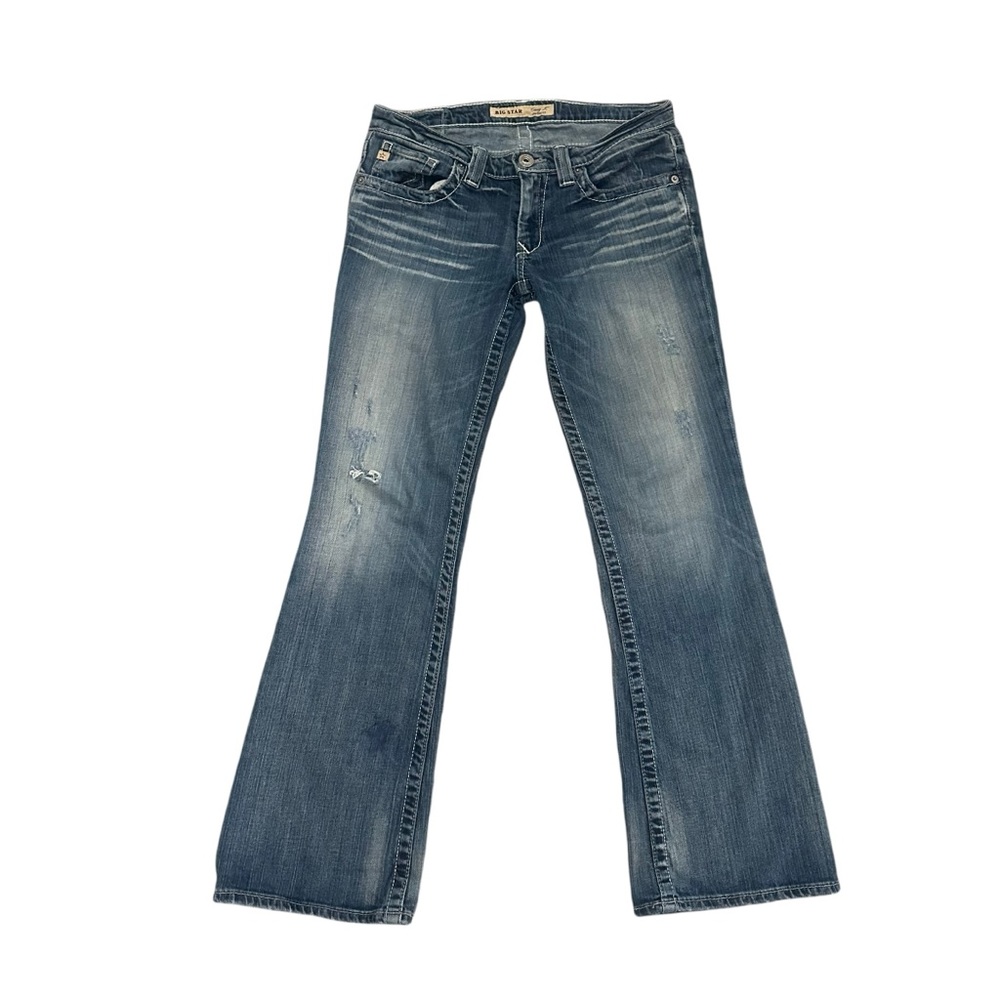 Big Star Casey K Distressed Blue Western Jeans Women’s Size 29R Low Rise Fit